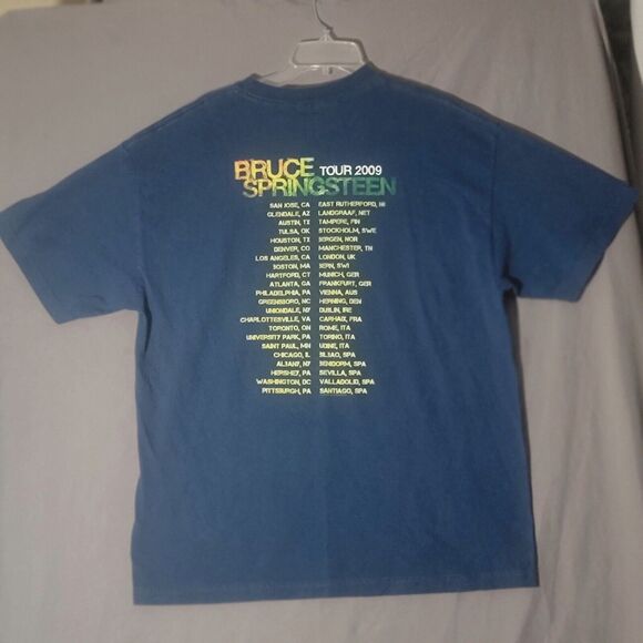 Bruce Springsteen 2009 Working On A Dream Concert Tour T-Shirt Mens Size L Blue - Picture 6 of 8